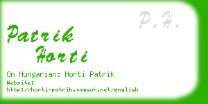 patrik horti business card